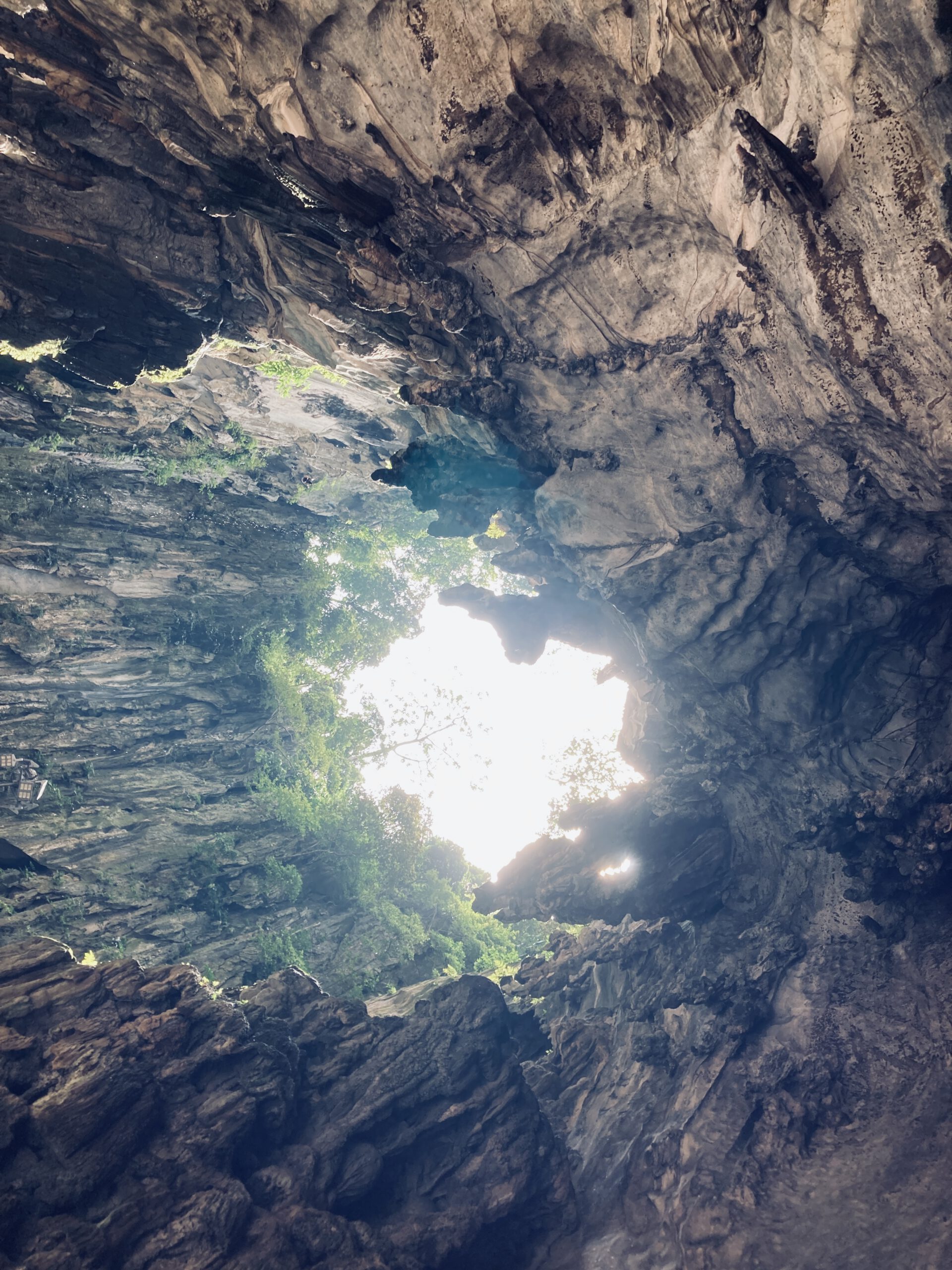 Blick aus der Höhle nach oben