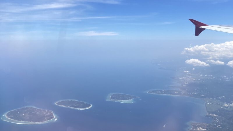 Anflug auf Lombok und die Gili-Inseln