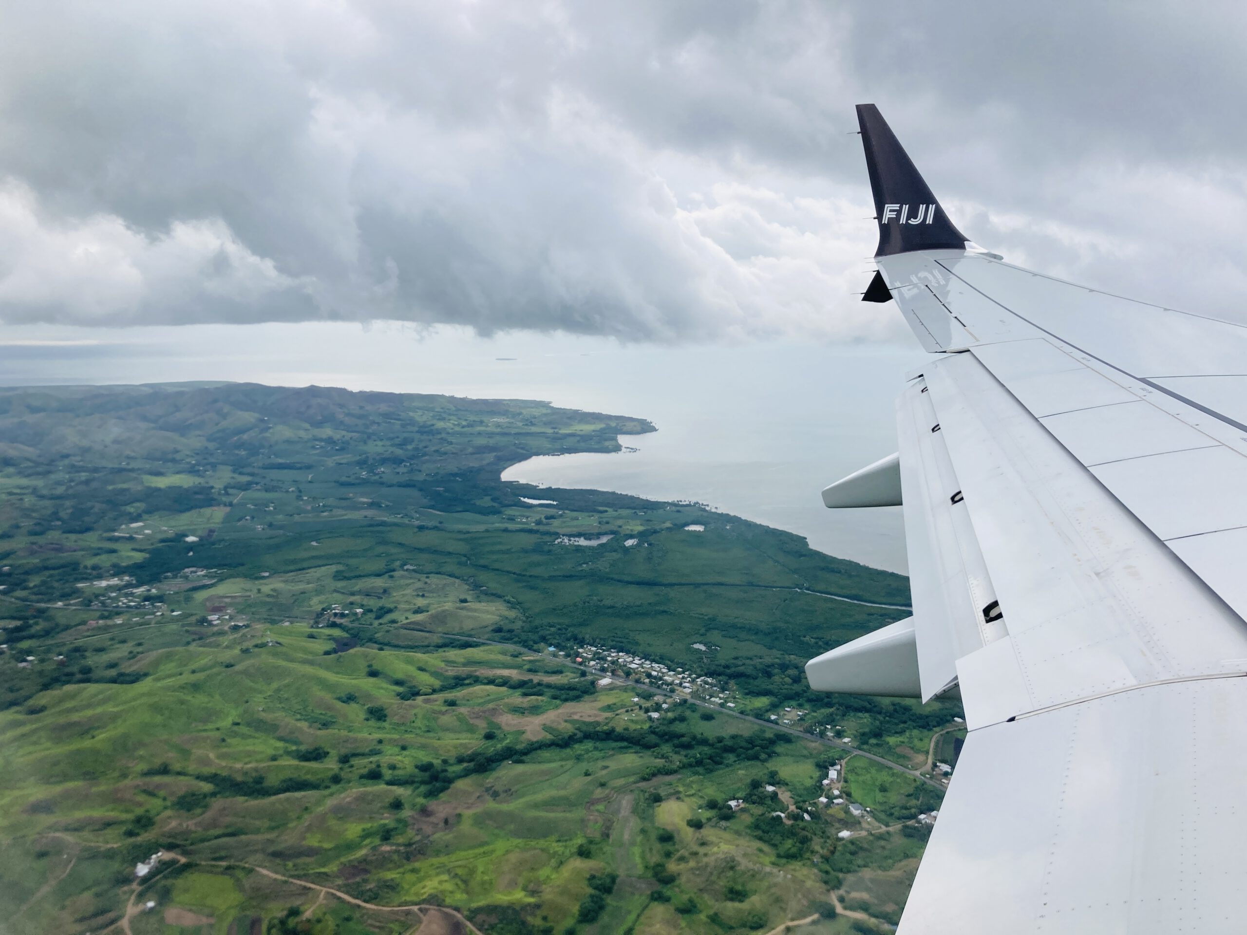 im Landeanflug auf Fiji